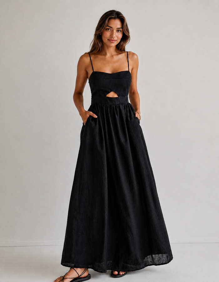 Vestido Longo Decote Coração