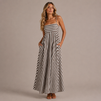 Vestido Riscas Diagonais Maxi